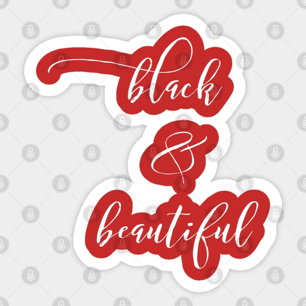 Black & Beautiful | African American | Black Lives Sticker by UrbanLifeApparel